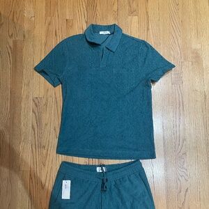 Mr. P Terry Cloth Matching Set Shirt(M) Shorts (M)